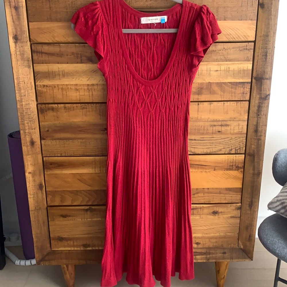 Beautiful red knit dress by sparrow(Anthropologie)